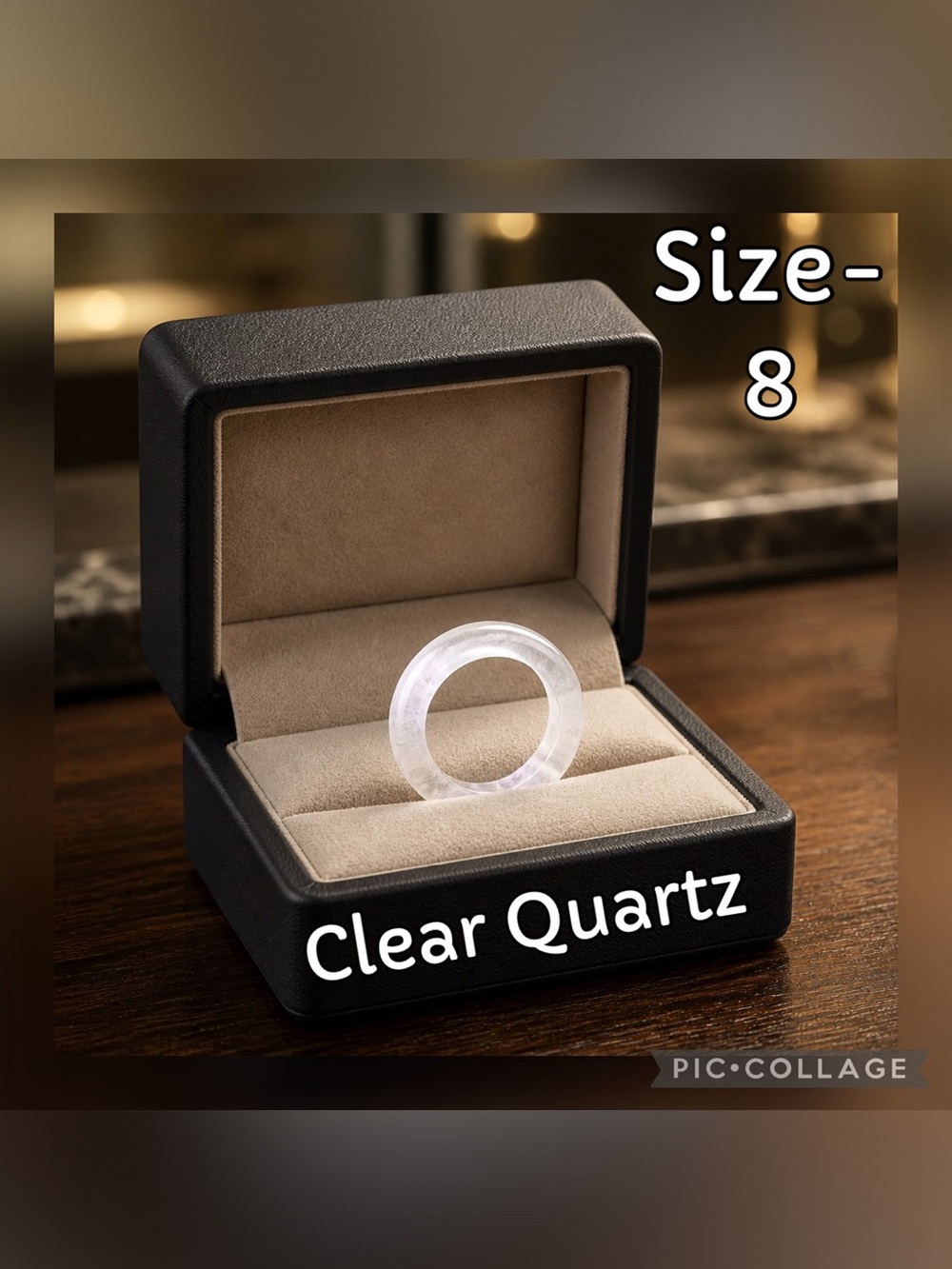 Clear Quartz Crystal Ring Size 8